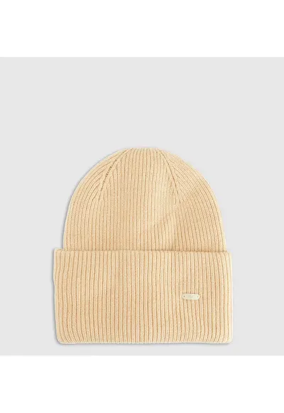 Caciula beanie unisex bej - poliester - dimensiune universala