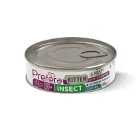 PREFERA MPD Kitten, Insecte, dietă veterinară, conservă hrană umedă monoproteică fără cereale pisici junior, (în suc propriu), 85g
