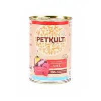Hrana umeda pentru caini Petkult Junior cu vita 400 g