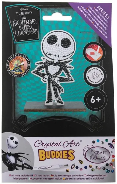 Kit de broderie cu diamante Craft Buddy - Crystal Art Buddies: Jack Skellington, 7 piese