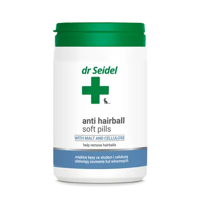 Supliment funcțional pentru prevenirea bezoarelor la pisici Dr. Seidel Anti Hairball softpills