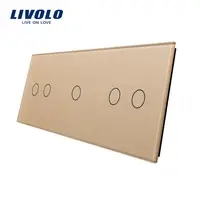 Panou Intrerupator dublu + simplu + dublu Auriu
