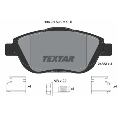 Set placute frana, frana disc TEXTAR 2488301