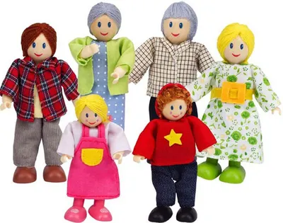 Set de joc HaPe International - Figurine din lemn, familia