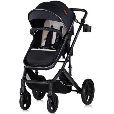 Carucior pentru copii Chipolino Amore Blackberry 2 in 1 cu sezut reversibil, maner reglabil, suspensii, husa de picioare, gentuta, suport pahar, greutate admisa 22 kg
