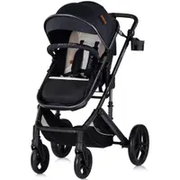 Carucior pentru copii Chipolino Amore Blackberry 2 in 1 cu sezut reversibil, maner reglabil, suspensii, husa de picioare, gentuta, suport pahar, greutate admisa 22 kg