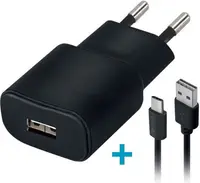 Încărcător Forever - TC-01, USB-A, cablu USB-C, 2A, negru