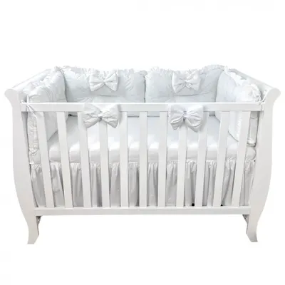 Set 4 perne aparatori super groase albe + cearsaf cu volanas si fundite 140x70 cm alb