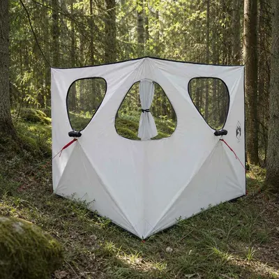 vidaXL Cort de vânătoare 145 x 145 x 150 cm Alb Blackout