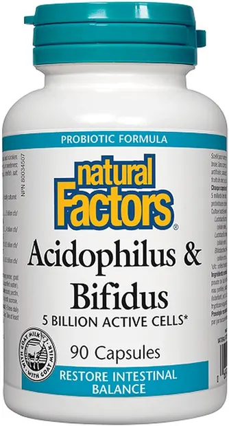Acidophilus & Bifidus, 90 capsule, Natural Factors