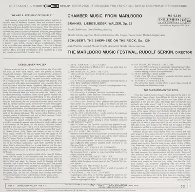 Brahms: Liebeslieder Walzer, Op. 52 / Schubert: The Shepherd On The Rock, Op. 129 - Vinyl