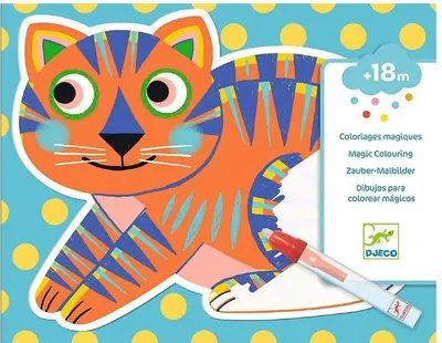 Set creativ Djeco - Coloreaza tablourile cu apa, Animalo-Ma