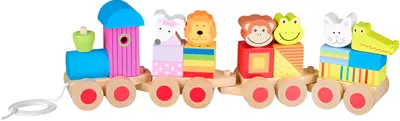 Trenuleț de lemn Orange Tree Toys - Sortator cu animale