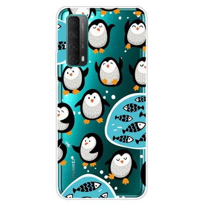Husa silicon Compatibila cu Huawei P Smart 2021 model Lovely Penguins, Silicon, TPU Multicolor Engros