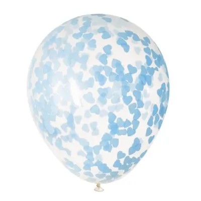 Baloane latex confetti bleu 5 buc 40 cm