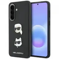 Husa pentru Samsung Galaxy A37 5G, Karl Lagerfeld, Grained Karl & Choupette's Heads Pins and Logo, Neagra