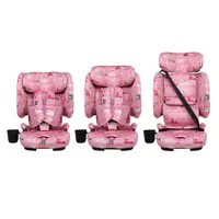 Scaun auto pentru copii i-Size 76-150 cm Cosatto On The Go Itchy Feet Rosy cu sistem Isofix si Top-Tether, pliere compacta, geanta de transport
