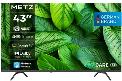 Smart TV METZ - 43MUF7000Z, 43'', 4K, UHD, DLED, HDR10, Dolby Audio 2x10W, Google TV, negru/gri