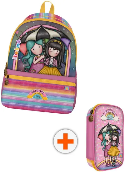 Set școlar Santoro Gorjuss Be Kind To Each Other ghiozdan și penar cu accesorii