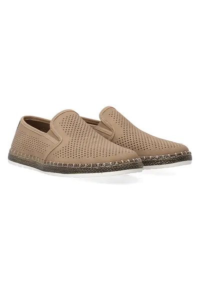 Pantofi loafer din piele cu perforatii