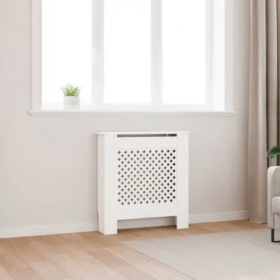 vidaXL Mască pentru calorifer, alb, 78 cm, MDF