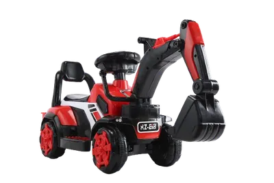 Mini excavator pentru copii 1-3 ani, model Kinderauto BJXZ216 cu incarcator manual, rosu
