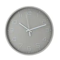 Ceas de perete gri cu cifre albe 3D, 30 cm, design modern