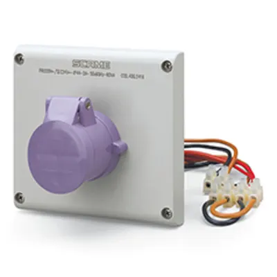 Priza interblocabilan32A 2P 20-25V 50Hz 60Hz 136X125MM terminal cu surubcu interblocaj electric