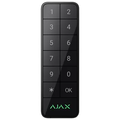 Tastatura Ajax Superior Keypad Outdoor Fibra, cod PIN, card, smartphone, cablu 4 fire, exterior, Mifare 13.56 MHz, compatibil Superior Hub, negru