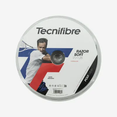 Bobină de cordaj de tenis, Tecnifibre razor soft 1,25mm negru 200m