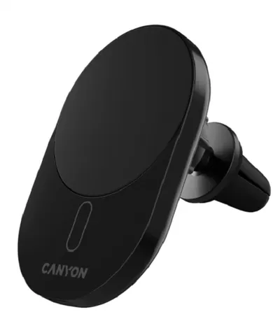 Încărcător auto Canyon - OnGrip 105, USB-C/USB-C, 15W, Qi2, negru