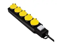 Prelungitor Logilink LPS255, 5x Schuko, 1.5 m, 16 A, protectie stropire (Negru/Galben)