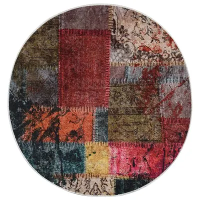 Gossi covor lavabil, mozaic multicolor, φ120 cm, antiderapant