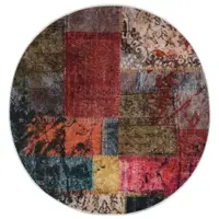 Gossi covor lavabil, mozaic multicolor, φ120 cm, antiderapant