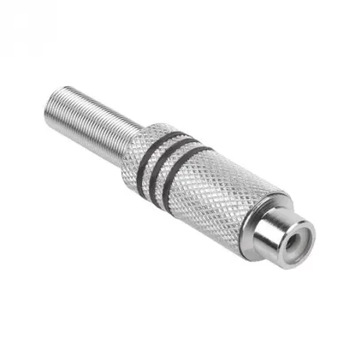 Conector de lipit metalic RCA mama nichelat Negru, GNI0071A
