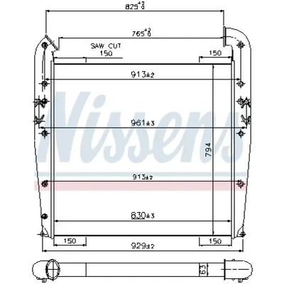 Intercooler, compresor NISSENS 96960