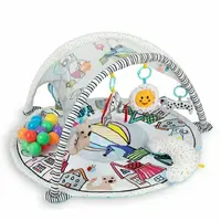 Salteluta interactiva, Qmini, Abby, Cu muzica, 20 bile, 6 jucarii, Pentru activitati educationale, 85x85 cm, Multicolor