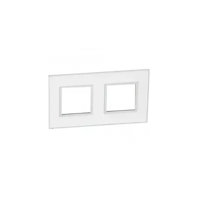 Placa Arteor - French/German standard - patrat - 2 x 2 module - mirror alb