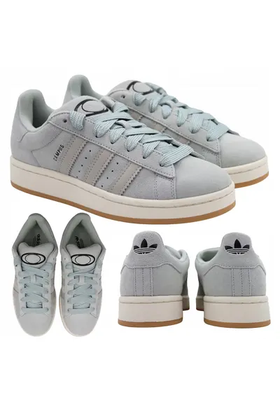 Pantofi Sport - Originals - Campus 00S - Usori - Din Piele Nubuc De Inalta Calitate / Velur - Celebrele Trei Dungi Adidas In Stil Vintage - Sireturi Late Si Rezistente - Talpa Din Cauciuc Inaltata Pentru Confort - Gri