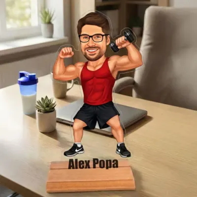 Caricatura pentru Antrenor fitness - Statueta Personalizata tip Trofeu
