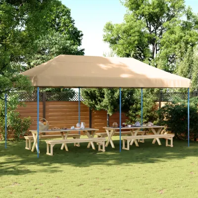 vidaXL Cort de petrecere pliabil Pop-Up, 580x292x315 cm, bej