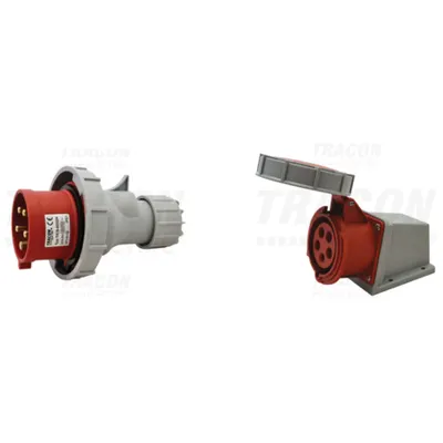 Pachet Industrial IP67 Trifazat Puternic: Fisa si Priza Aparenta, 32A, 400V, 3P+N+E - Conexiuni Extreme si Fiabile