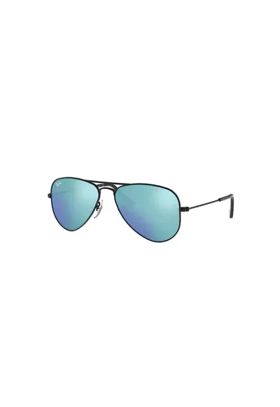 Ochelari de soare aviator cu lentile polarizate si rama metalica - Negru/Albastru