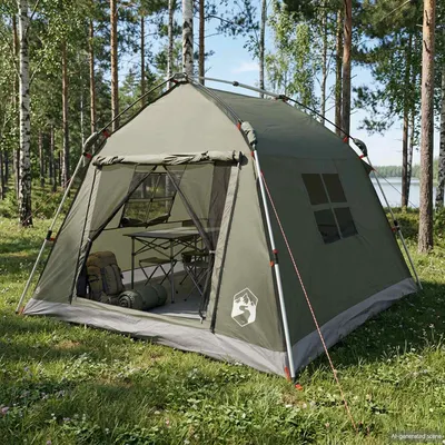 vidaXL Cort instant rezistent la apă 2 persoană Verde Army