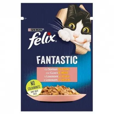Hrana umeda pentru pisici Felix Fantastic cu somon 85 gr