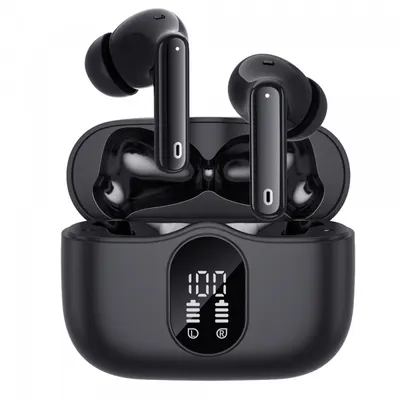 Handsfree Bluetooth Techsuit CW3 WaveBeat 100, TWS, ANC, Negru