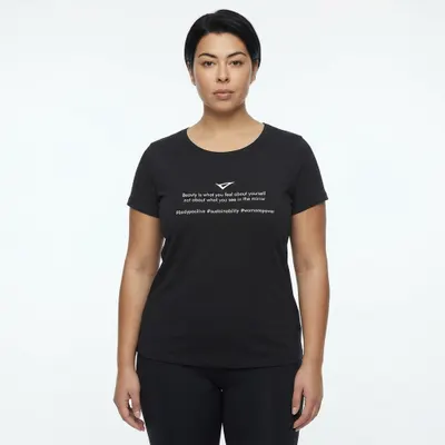T-shirt Ginnastica Europa Femei Negru 95% Cotone