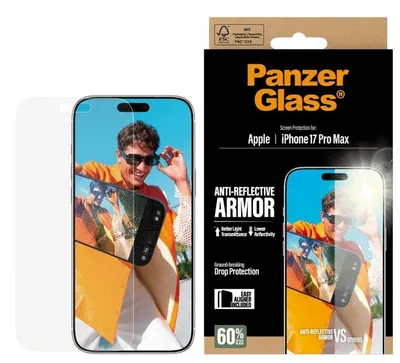 Protector de sticlă PanzerGlass - Anti-Reflective Armor, iPhone 17 Pro Max, transparent