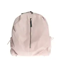 Rucsac bej din material textil cu buzunar frontal
