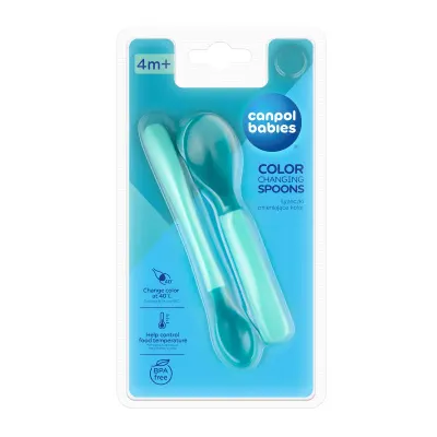 Set 2 lingurite magice cu culori schimbatoare Engros Canpol babies VERDE 9/581